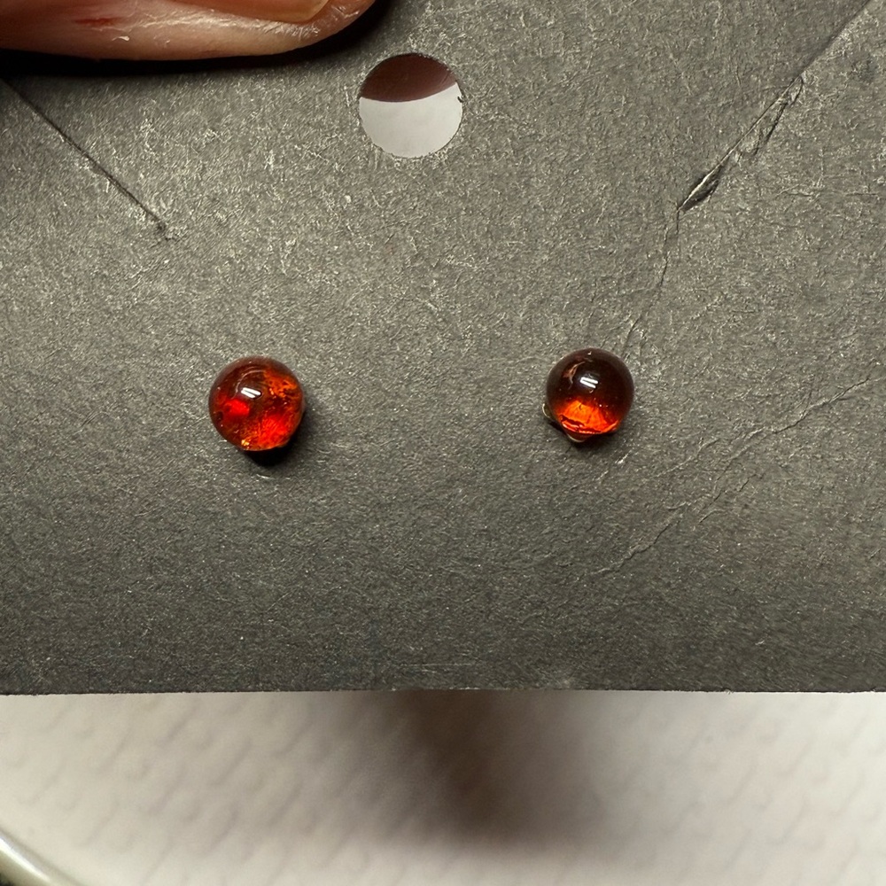 37.)Elegant Amber Stud Earrings